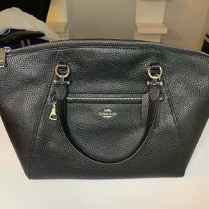 Coach Black Pebbled Leather Prairie Bag
